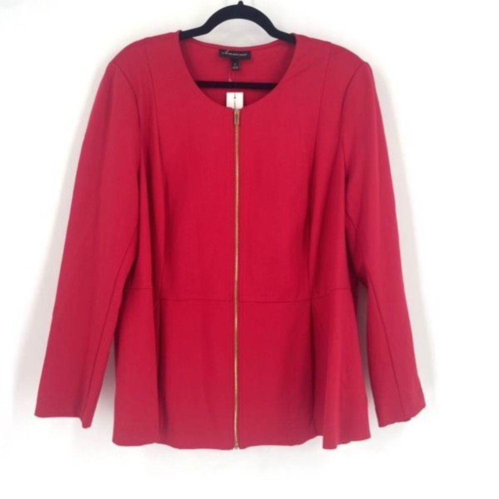 Lane Bryant Red Zip-Front Blazer